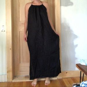Black linen maxi